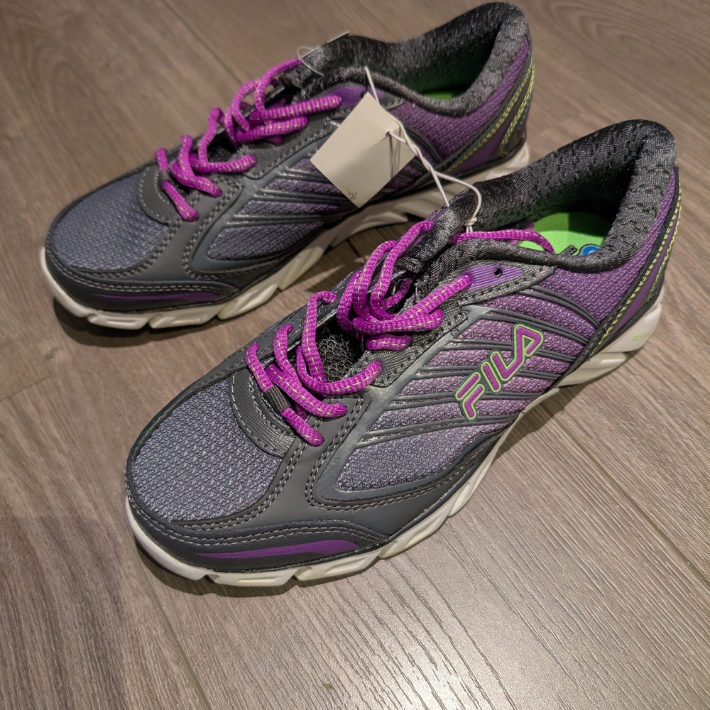 Fila Women's Gray and Purple Athletic Shoes